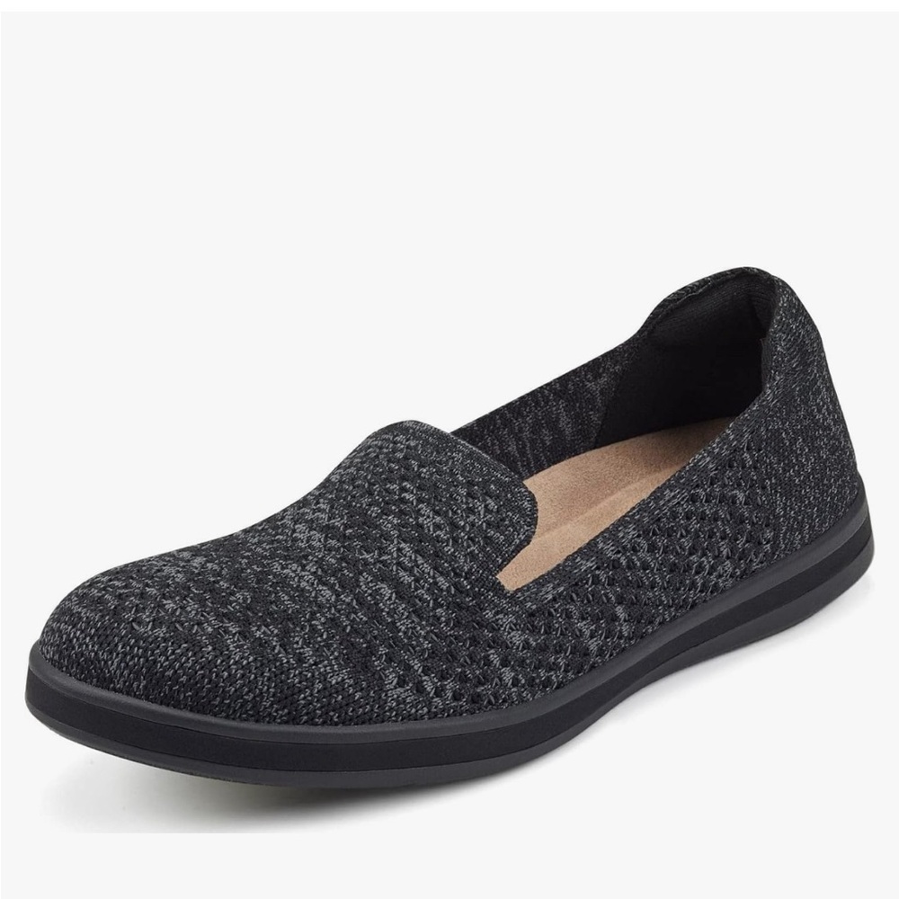 Earth Origins Berit Knit Flat Slip On Loafer Black Size 8.5 M NEW